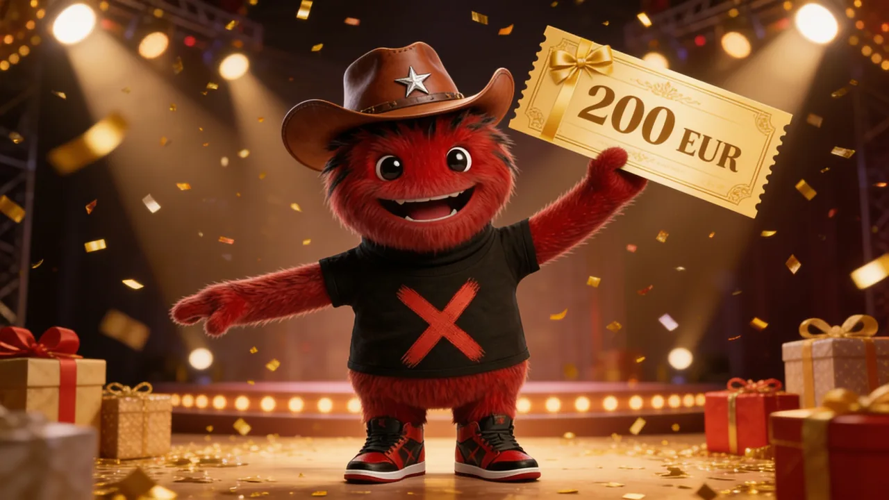 Ex, la mascota de Precio X, con el premio del sorteo: Cupón de 200 € para gastar en firstline.es